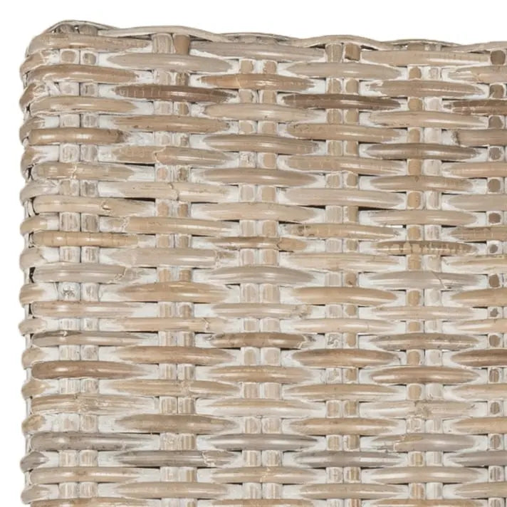 Natural Rattan Woven Dining Chair with Cabriole Hardwood Legs