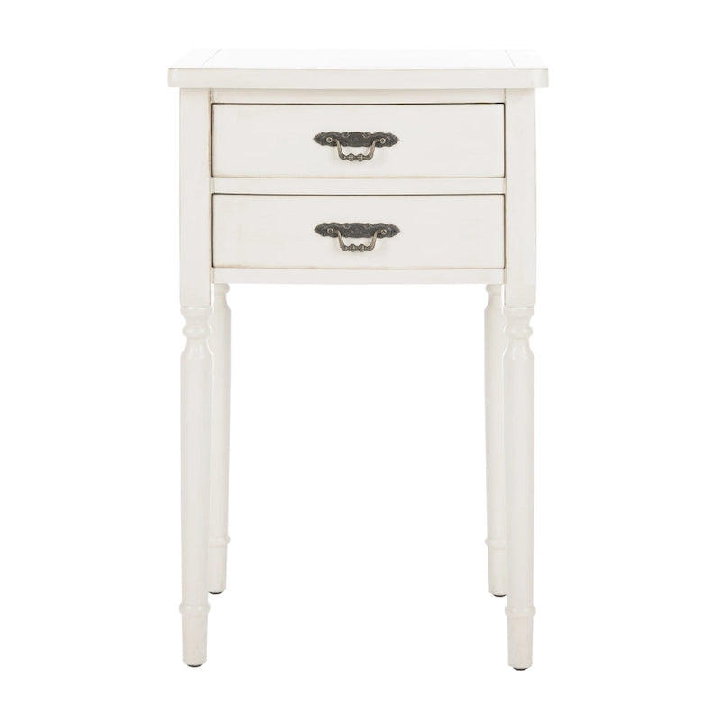 French Country Style End Table with 2 Drawers 18W x 15D x 30H Inch