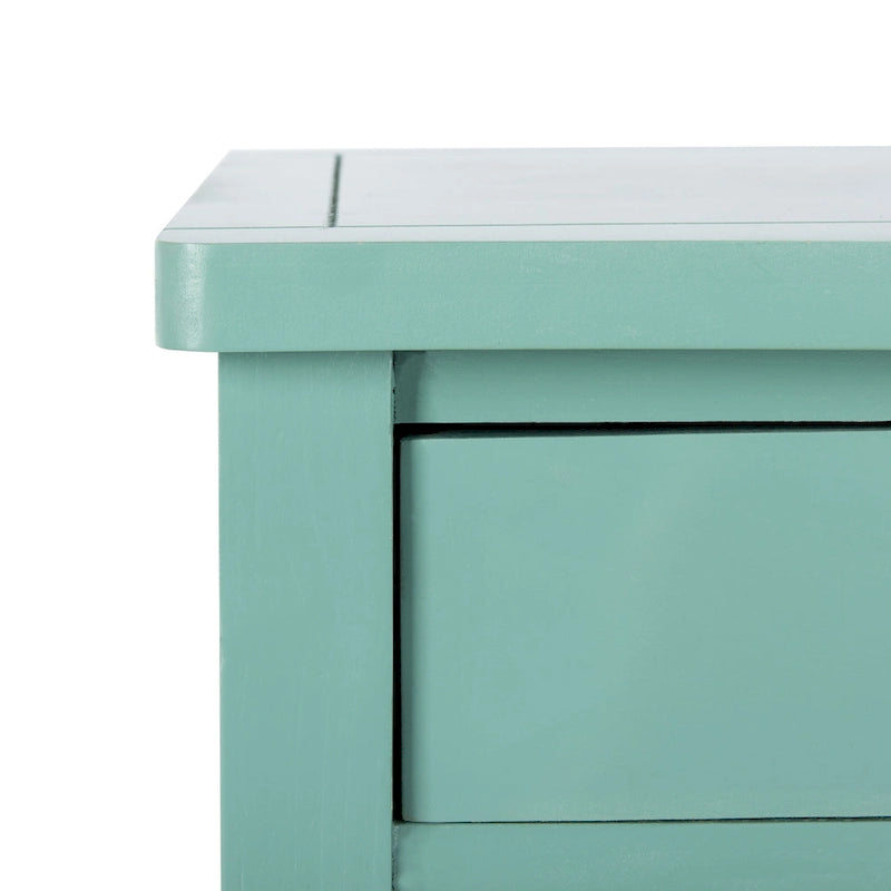 French Country Style End Table with 2 Drawers 18W x 15D x 30H Inch