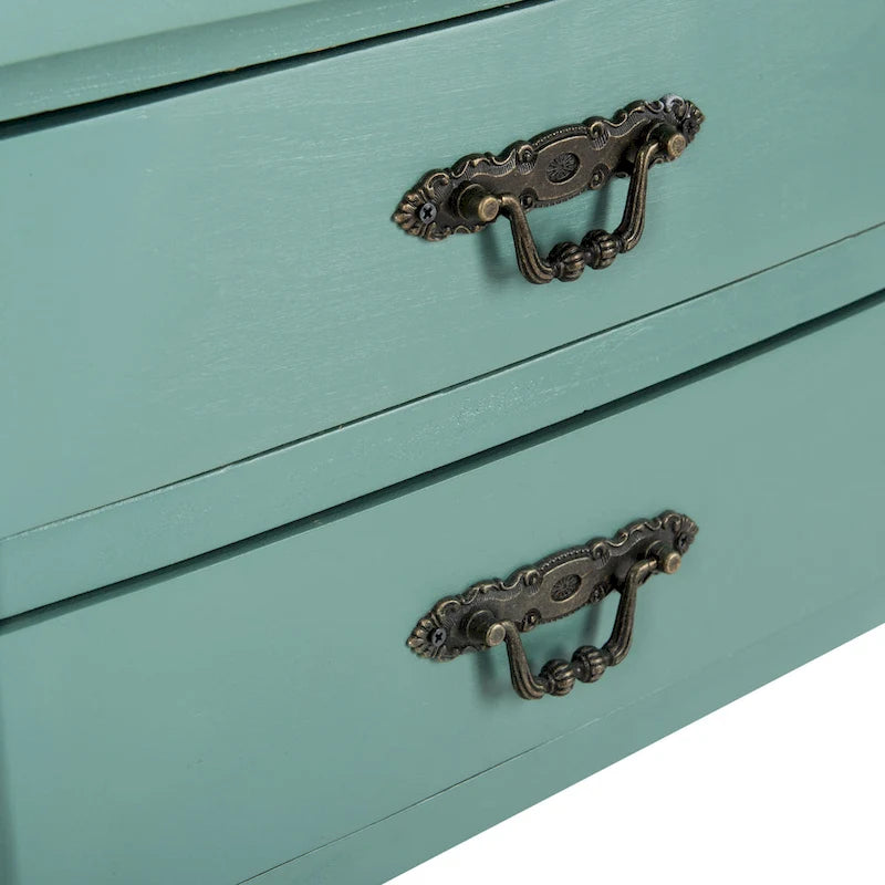 French Country Style End Table with 2 Drawers 18W x 15D x 30H Inch