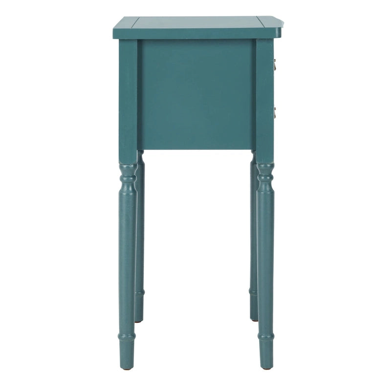 French Country Style End Table with 2 Drawers 18W x 15D x 30H Inch