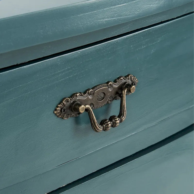 French Country Style End Table with 2 Drawers 18W x 15D x 30H Inch