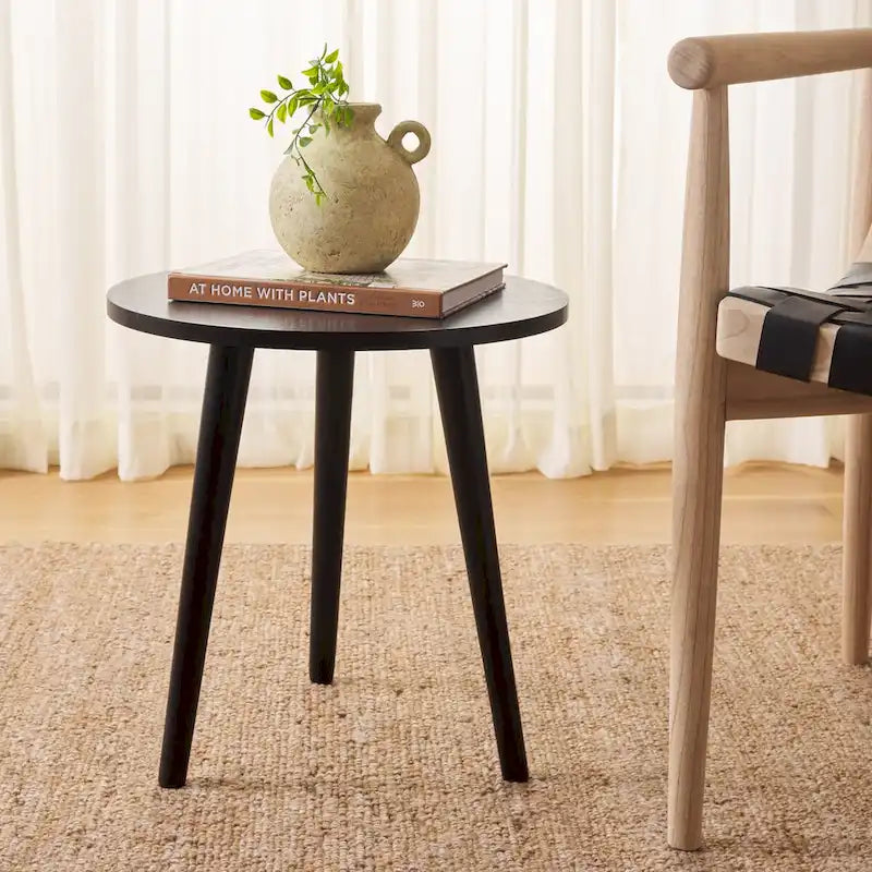 Round Accent Side Table 16x16x16 Inch Pine Wood Multi-Color