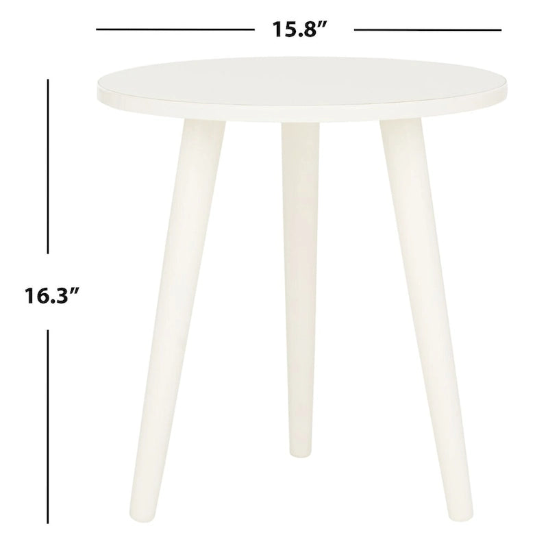 Round Accent Side Table 16x16x16 Inch Pine Wood Multi-Color