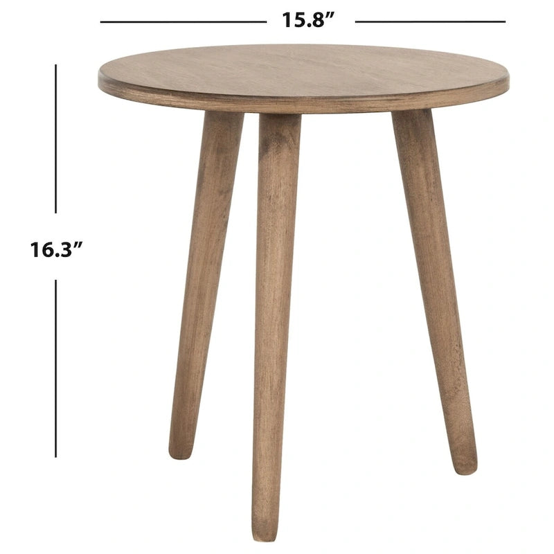 Round Accent Side Table 16x16x16 Inch Pine Wood Multi-Color