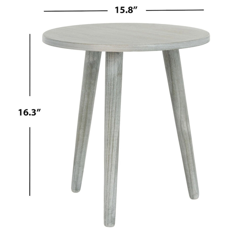 Round Accent Side Table 16x16x16 Inch Pine Wood Multi-Color