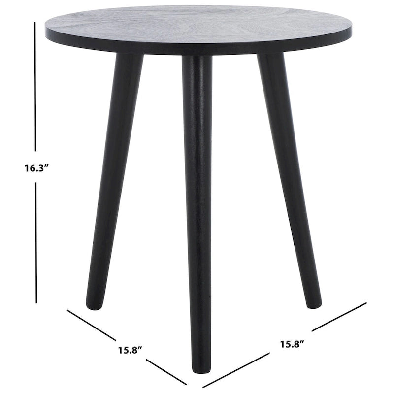 Round Accent Side Table 16x16x16 Inch Pine Wood Multi-Color