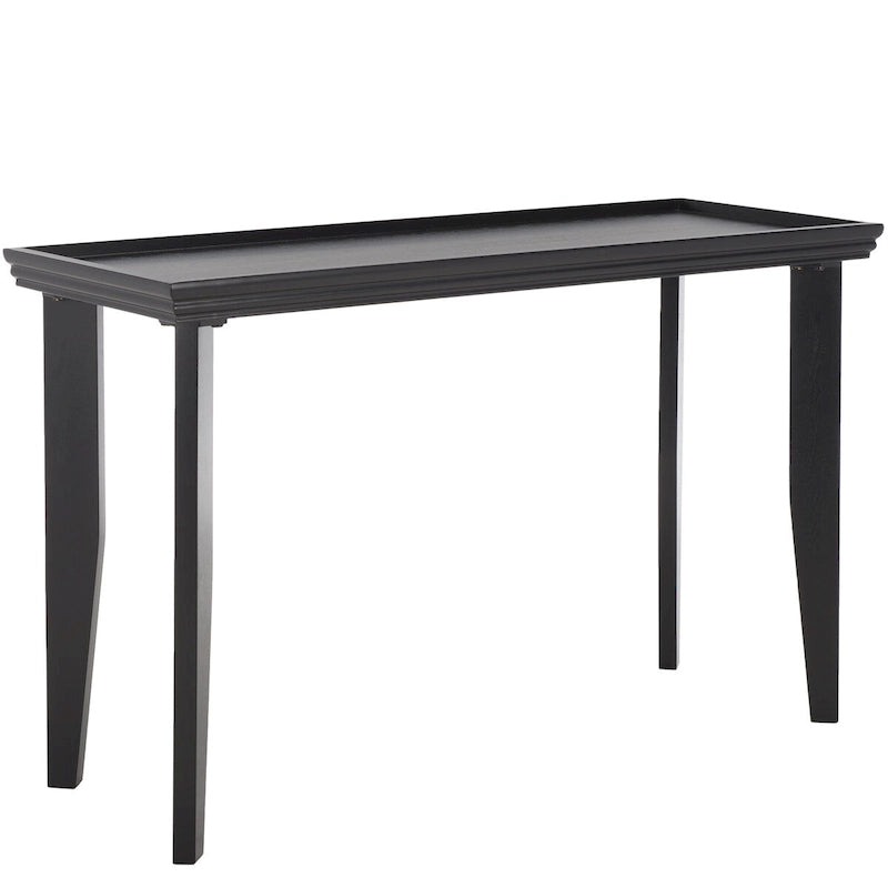 Console Table with Curved Legs and Sunken Tabletop in Natural Wood Finish
