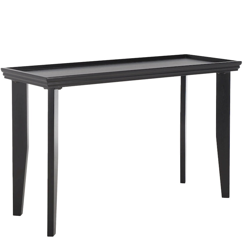 Console Table with Curved Legs and Sunken Tabletop in Natural Wood Finish