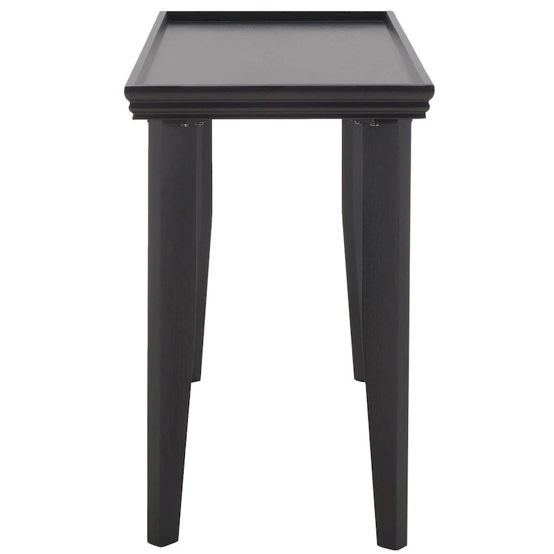 Console Table with Curved Legs and Sunken Tabletop in Natural Wood Finish