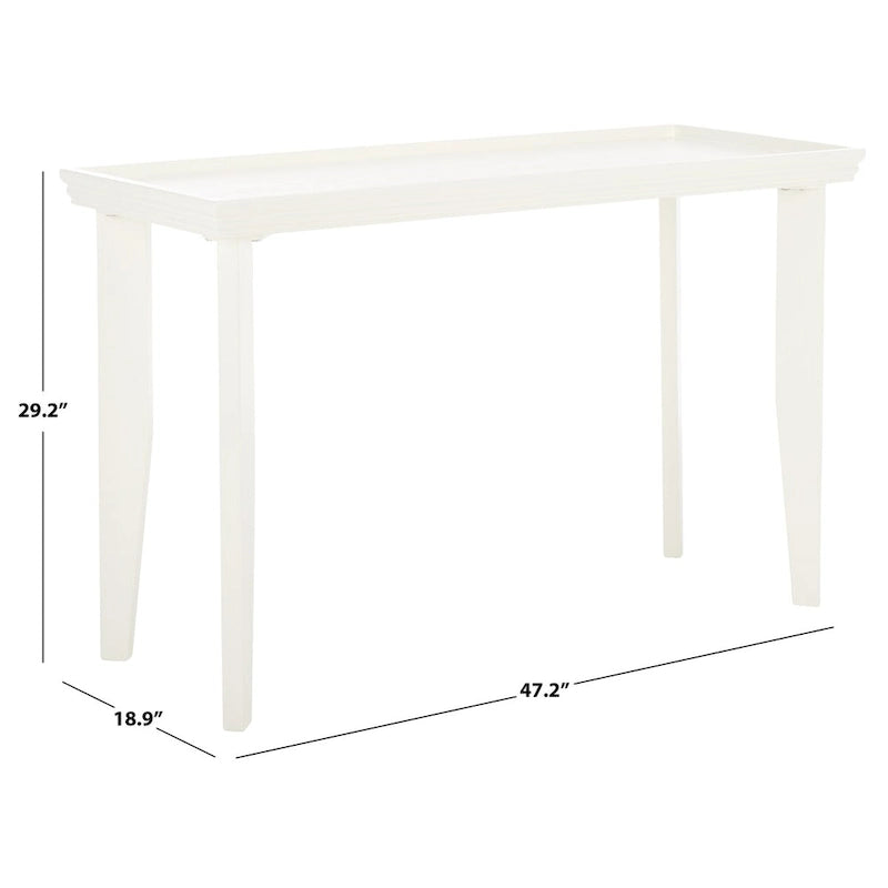 Console en bois naturel avec pieds incurvés et plateau en creux
