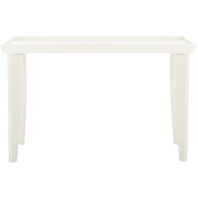 Console en bois naturel avec pieds incurvés et plateau en creux
