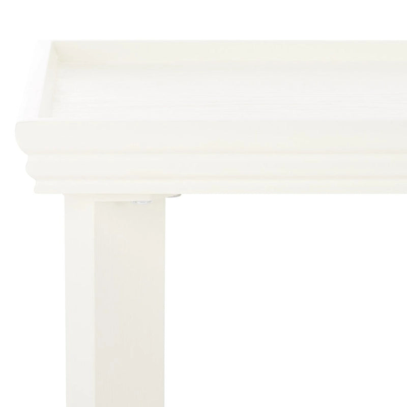 Console en bois naturel avec pieds incurvés et plateau en creux
