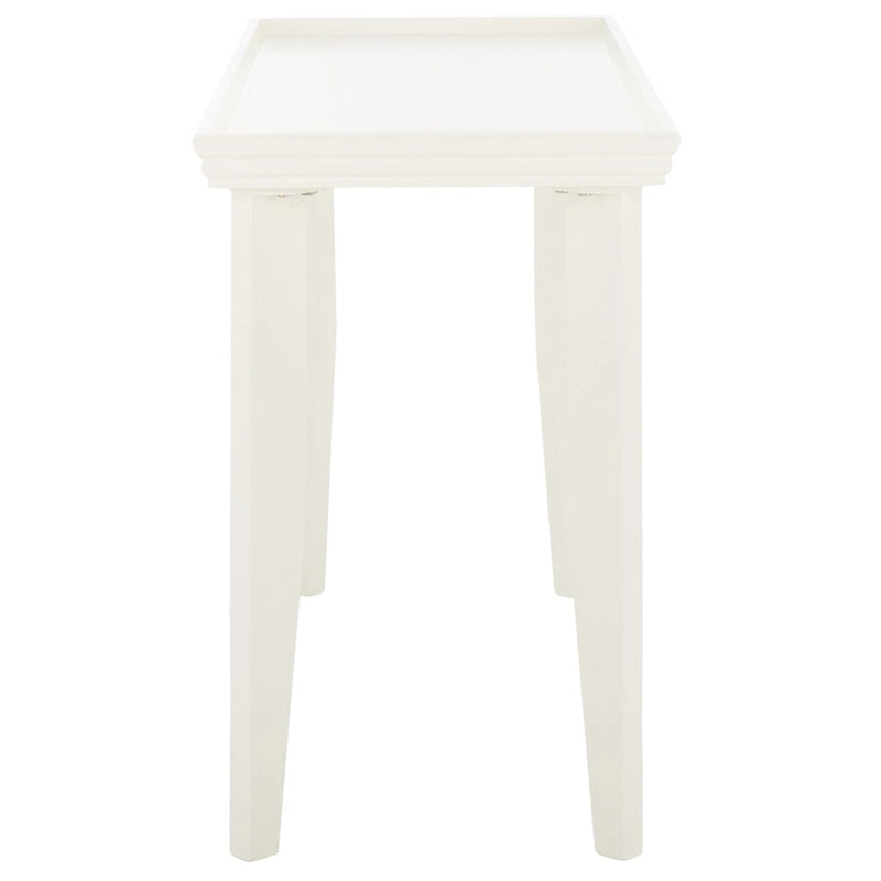 Console en bois naturel avec pieds incurvés et plateau en creux