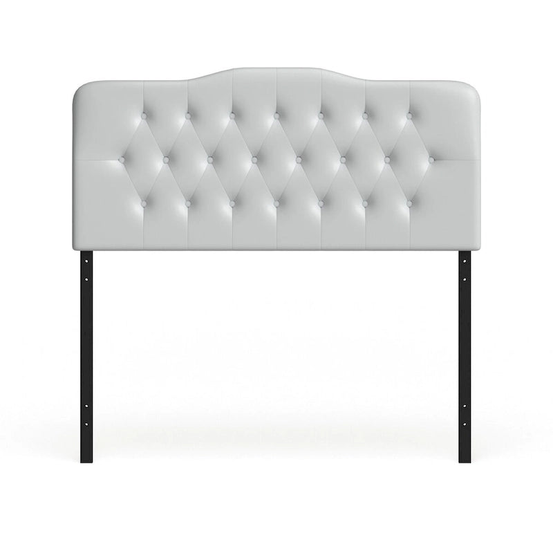 Full Size Adjustable Tufted Vinyl Upholstered Bedroom Headboard