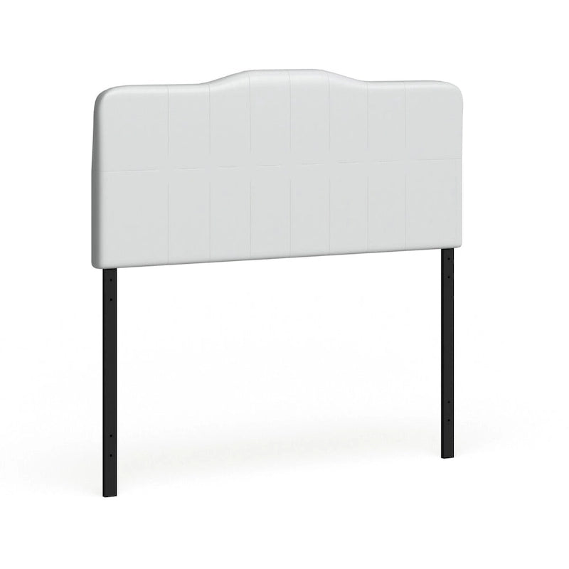 Full Size Adjustable Tufted Vinyl Upholstered Bedroom Headboard