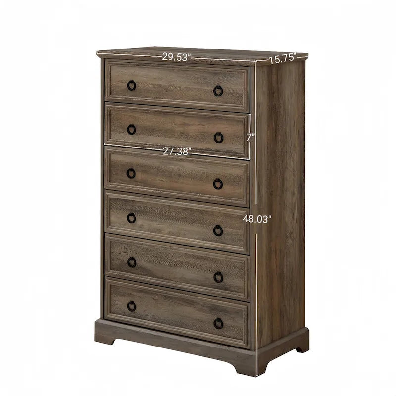 Modern 6-Drawer Dresser Closet Organizers for Bedroom