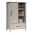 Sliding Door Storage Wardrobe Armoire with Adjustable Shelves and Drawer