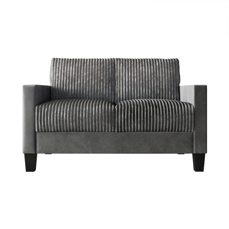 Corduroy Mid-Century Modern Velvet Upholstered Loveseat