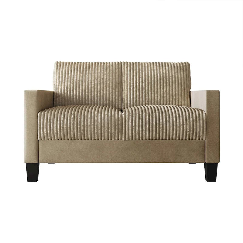 Corduroy Mid-Century Modern Velvet Upholstered Loveseat