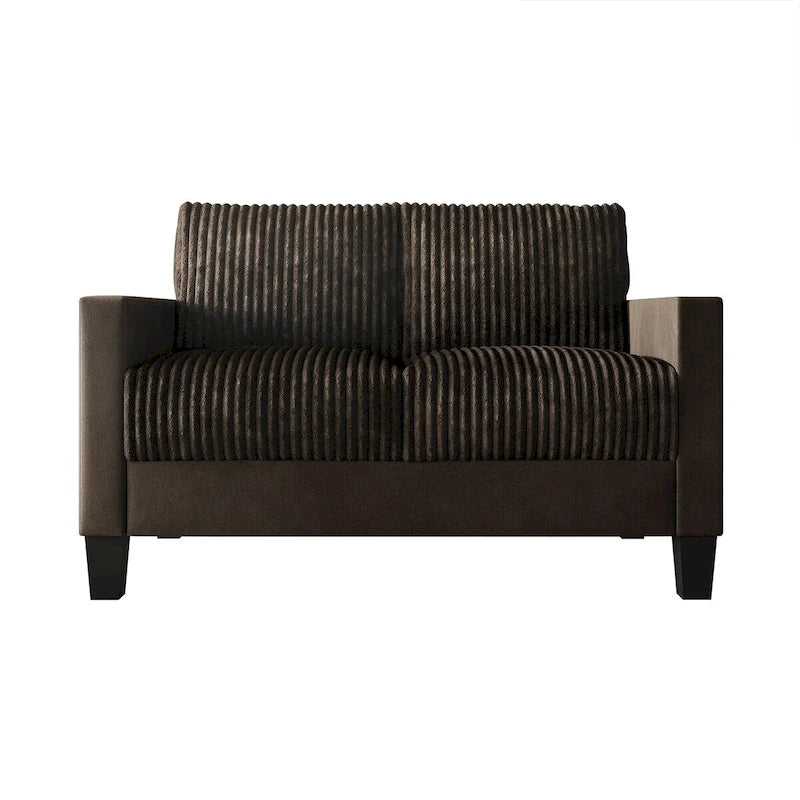 Corduroy Mid-Century Modern Velvet Upholstered Loveseat