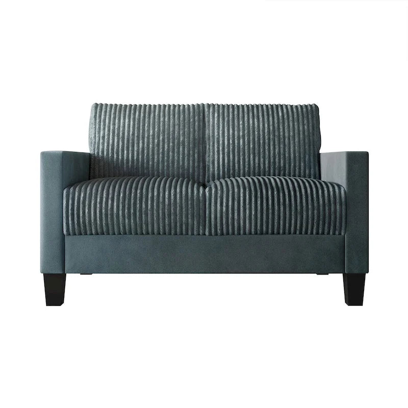 Corduroy Mid-Century Modern Velvet Upholstered Loveseat