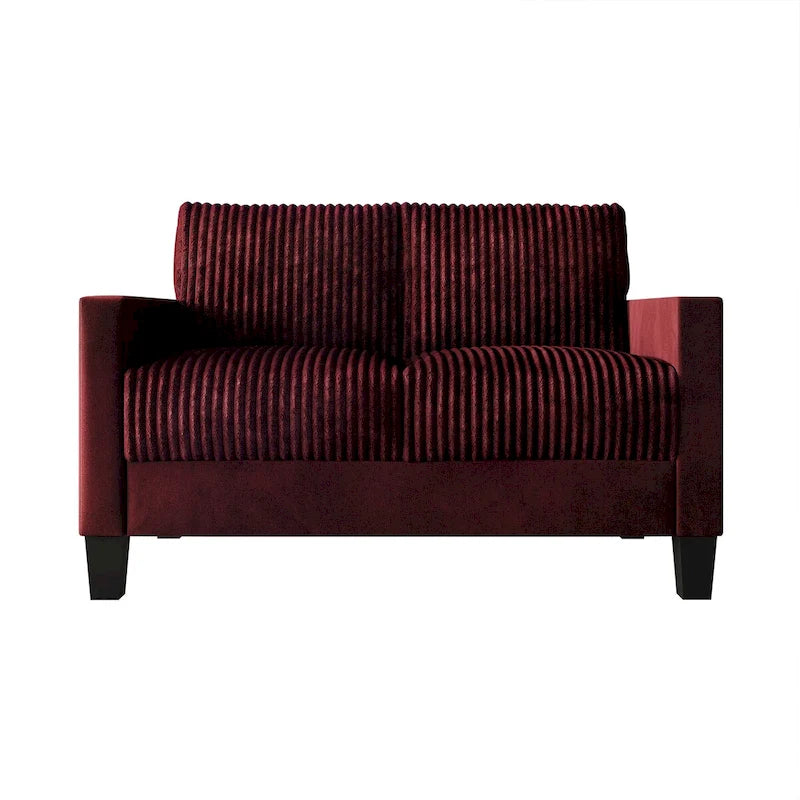 Corduroy Mid-Century Modern Velvet Upholstered Loveseat