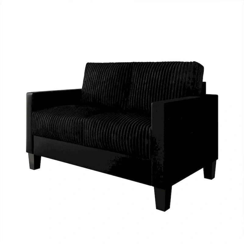 Corduroy Mid-Century Modern Velvet Upholstered Loveseat