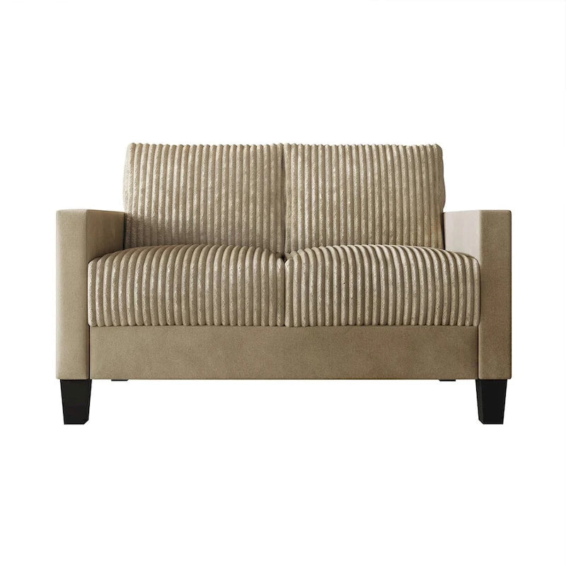 Corduroy Mid-Century Modern Velvet Upholstered Loveseat