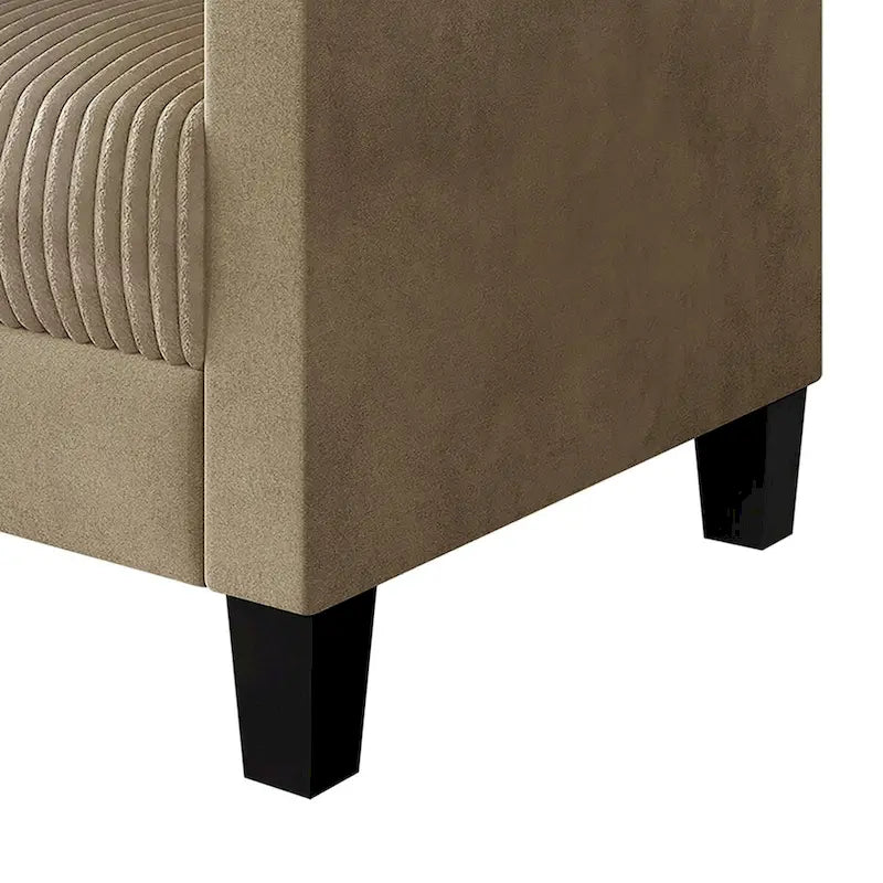 Corduroy Mid-Century Modern Velvet Upholstered Loveseat