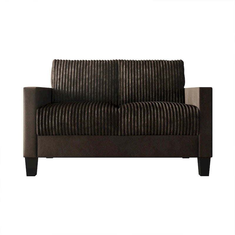 Corduroy Mid-Century Modern Velvet Upholstered Loveseat