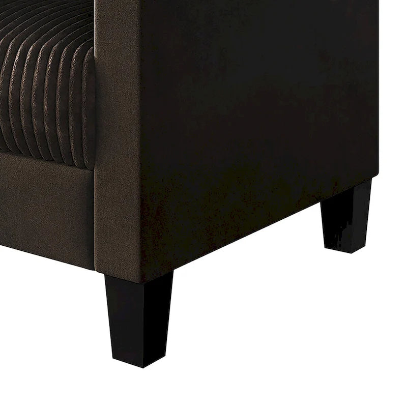 Corduroy Mid-Century Modern Velvet Upholstered Loveseat