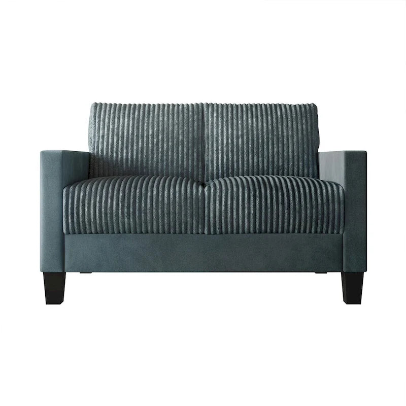 Corduroy Mid-Century Modern Velvet Upholstered Loveseat
