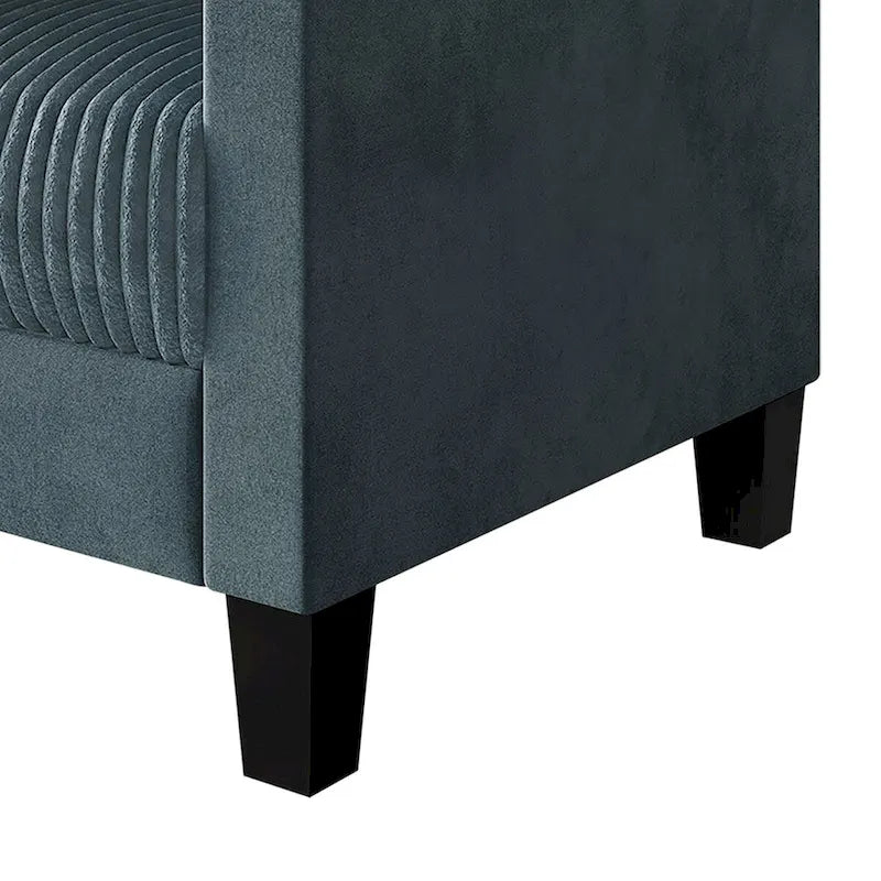 Corduroy Mid-Century Modern Velvet Upholstered Loveseat
