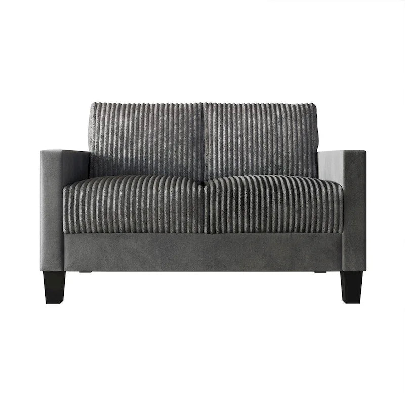 Corduroy Mid-Century Modern Velvet Upholstered Loveseat