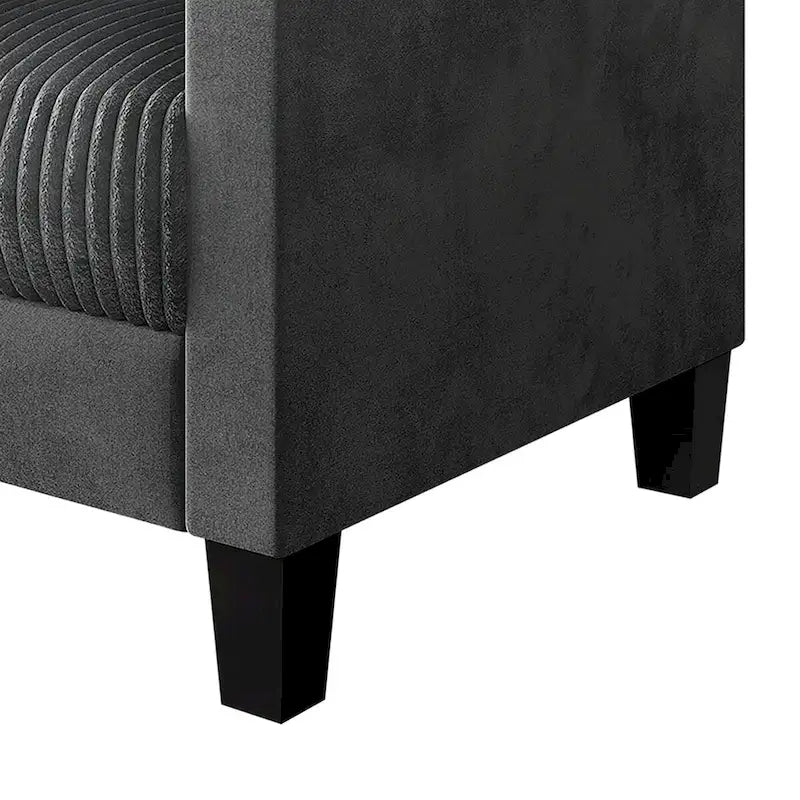 Corduroy Mid-Century Modern Velvet Upholstered Loveseat