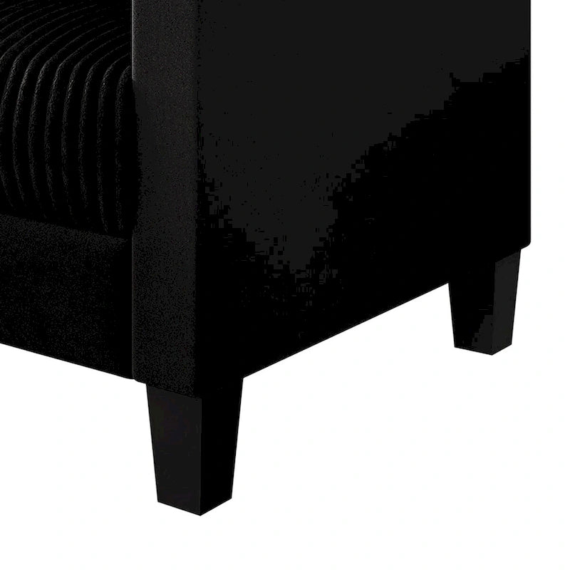 Corduroy Mid-Century Modern Velvet Upholstered Loveseat