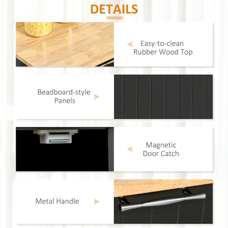 Modern Rolling Kitchen Island on Wheels