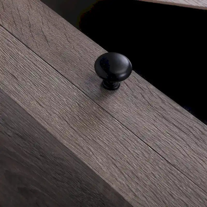 Industrial Nightstand Bedside End Table with Glass Door