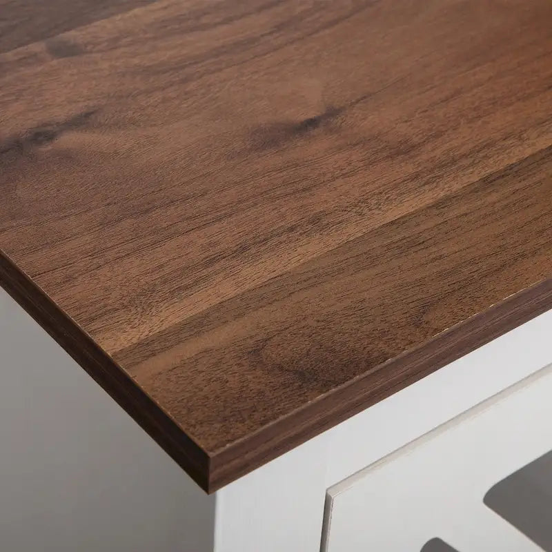 Industrial Nightstand Bedside End Table with Glass Door
