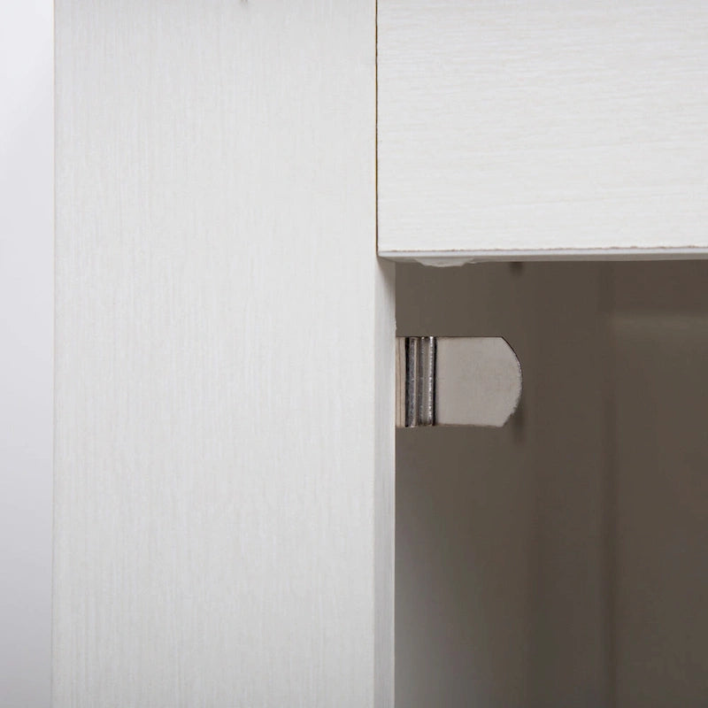 Industrial Nightstand Bedside End Table with Glass Door