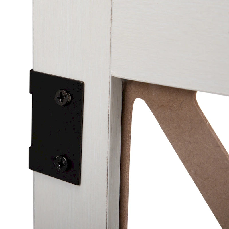Industrial Nightstand Bedside End Table with Glass Door