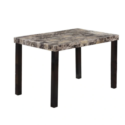 48-Inch Rectangular Faux Marble Dining Table with Espresso Legs