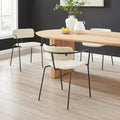 Fabric Dining Arm Chair with Powder-Coated Steel Frame
