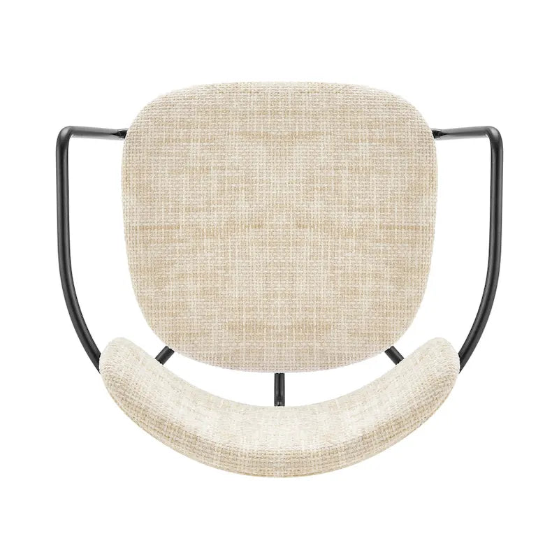 Fabric Dining Arm Chair with Powder-Coated Steel Frame
