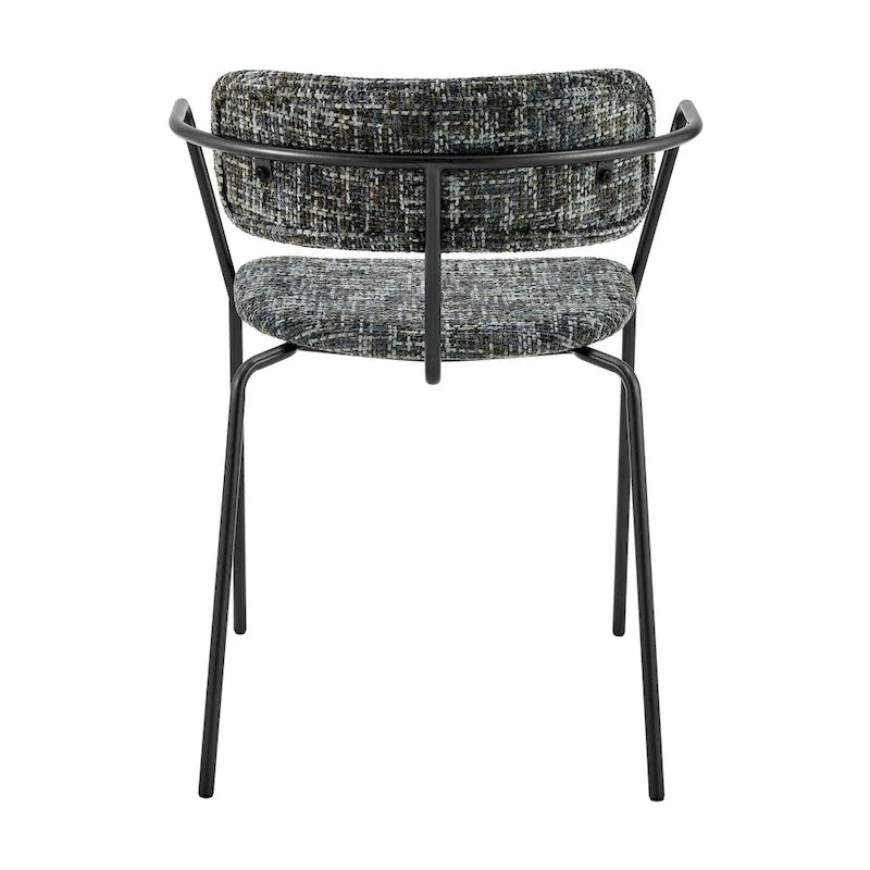 Fabric Dining Arm Chair with Powder-Coated Steel Frame