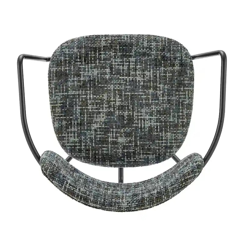 Fabric Dining Arm Chair with Powder-Coated Steel Frame