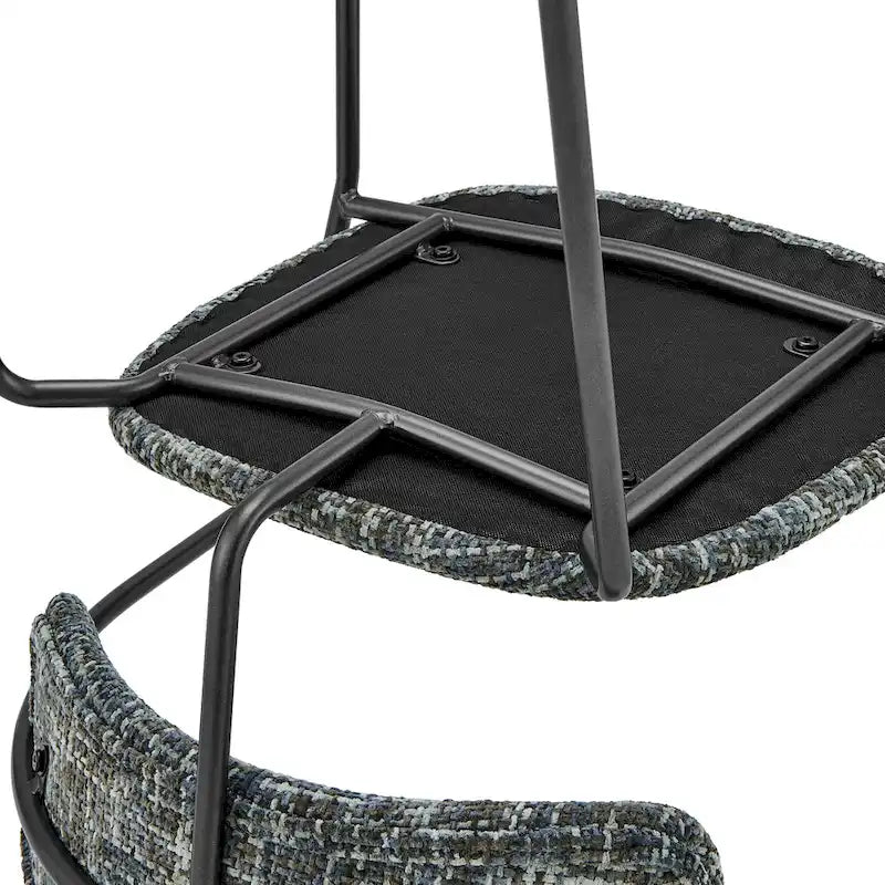 Fabric Dining Arm Chair with Powder-Coated Steel Frame