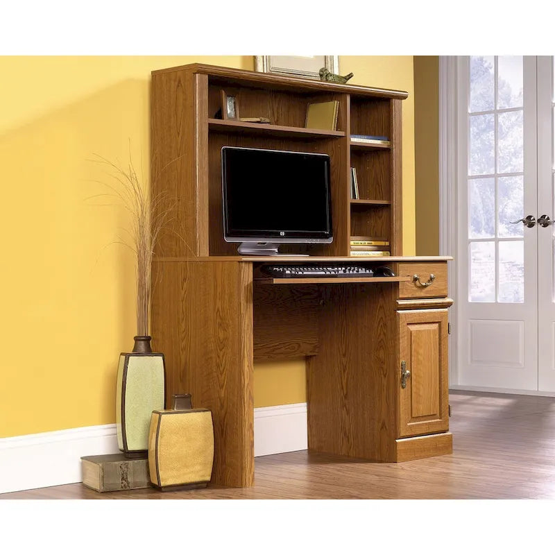 Computer Desk with Hutch Storage Drawer and Keyboard Shelf