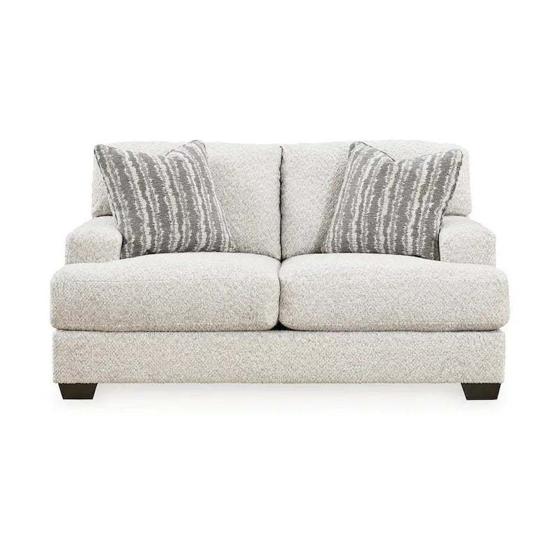 68 Inch Loveseat Oversized Light Gray Polyester Upholstered Sofa